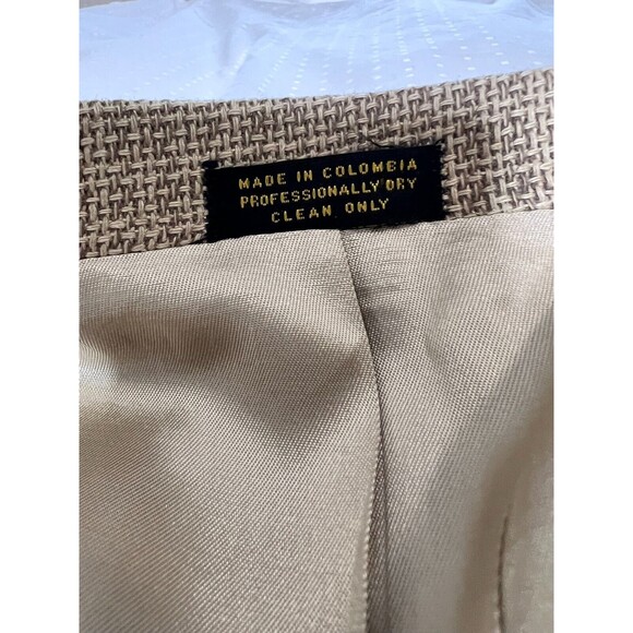 Vintage Lana Moda Fine Italian Mens Blazer Beige Tan Silk Wool Size 42R - Picture 8 of 12